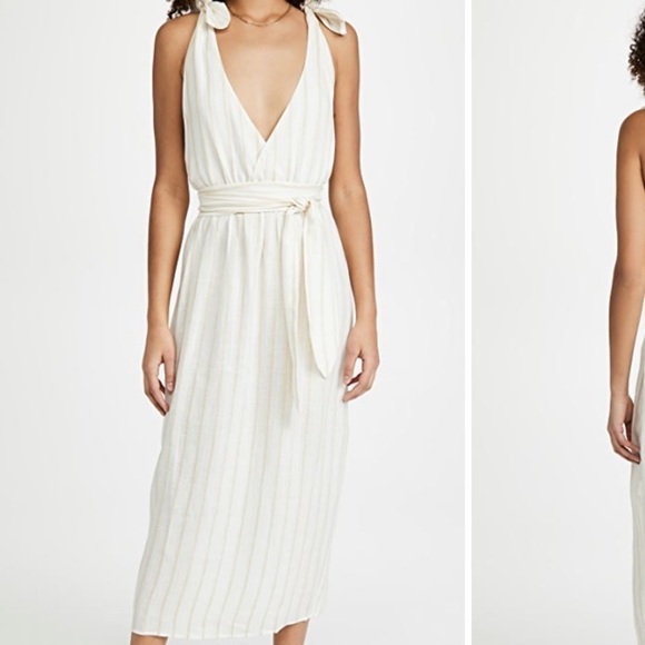 Mara Hoffman revolve Calypso cream khaki braided maxi dress V-neck xl nwt - Picture 1 of 12